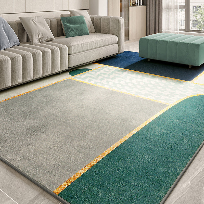 Multi Color Abstract Print Rug Polyster Simplicity Carpet Stain-Resistant Anti-Slip Rug for Living Room Gray-Blue Clearhalo 'Area Rug' 'Rug' 2209083