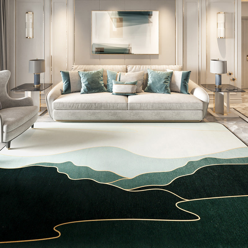 Multi Color Abstract Print Rug Polyster Simplicity Carpet Stain-Resistant Anti-Slip Rug for Living Room Black Clearhalo 'Area Rug' 'Rug' 2209084