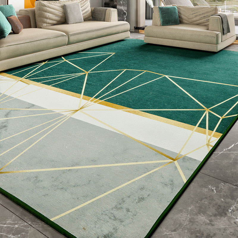 Multi Color Abstract Print Rug Polyster Simplicity Carpet Stain-Resistant Anti-Slip Rug for Living Room Gray-Green Clearhalo 'Area Rug' 'Rug' 2209089