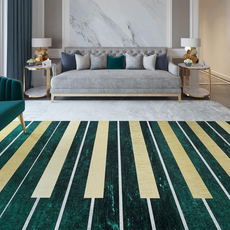 Multi Color Abstract Print Rug Polyster Simplicity Carpet Stain-Resistant Anti-Slip Rug for Living Room Dark Green Clearhalo 'Area Rug' 'Rug' 2209090
