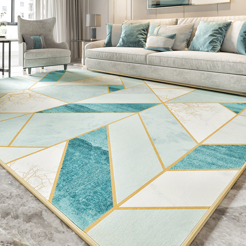 Multi Color Abstract Print Rug Polyster Simplicity Carpet Stain-Resistant Anti-Slip Rug for Living Room White-Gold Clearhalo 'Area Rug' 'Rug' 2209092