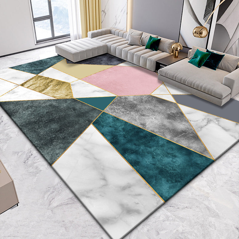 Creative Room Decoration Rug Multi Colored Geo Patterned Area Carpet Cotton Blend Non-Slip Pet Friendly Rug Clearhalo 'Area Rug' 'Rug' 2209101