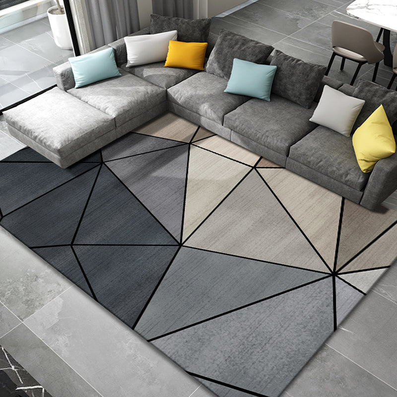 Creative Room Decoration Rug Multi Colored Geo Patterned Area Carpet Cotton Blend Non-Slip Pet Friendly Rug Khaki Clearhalo 'Area Rug' 'Rug' 2209102