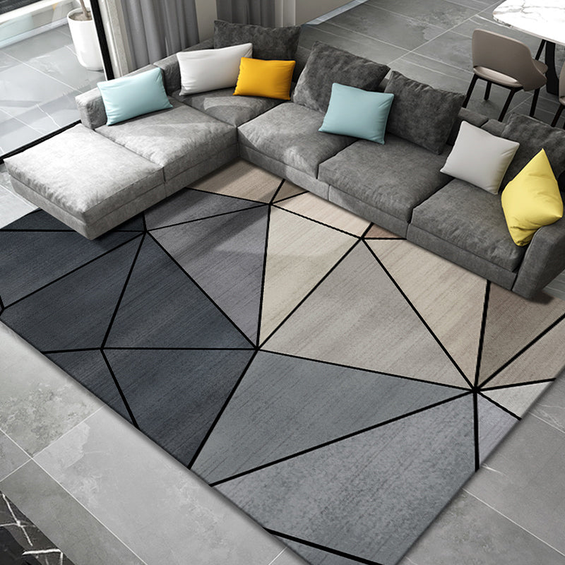 Creative Room Decoration Rug Multi Colored Geo Patterned Area Carpet Cotton Blend Non-Slip Pet Friendly Rug Khaki Clearhalo 'Area Rug' 'Rug' 2209102
