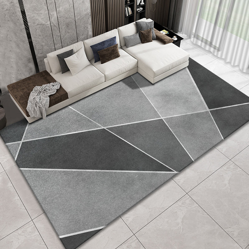 Creative Room Decoration Rug Multi Colored Geo Patterned Area Carpet Cotton Blend Non-Slip Pet Friendly Rug Dark Gray Clearhalo 'Area Rug' 'Rug' 2209104
