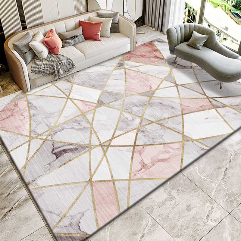Creative Room Decoration Rug Multi Colored Geo Patterned Area Carpet Cotton Blend Non-Slip Pet Friendly Rug Clearhalo 'Area Rug' 'Rug' 2209107