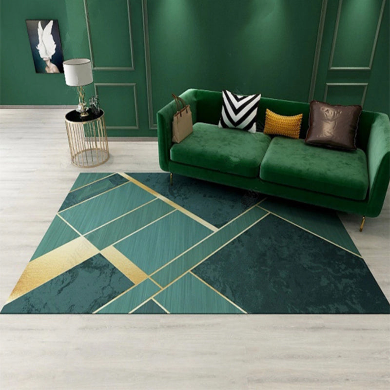 Novelty Geometric Pattern Rug Green Polypropylene Rug Stain-Resistant Non-Slip Carpet for Room Decor Clearhalo 'Area Rug' 'Rug' 2209122