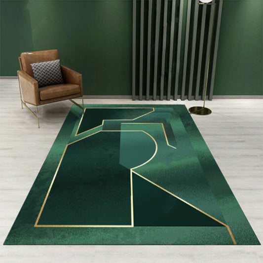 Novelty Geometric Pattern Rug Green Polypropylene Rug Stain-Resistant Non-Slip Carpet for Room Decor Clearhalo 'Area Rug' 'Rug' 2209124
