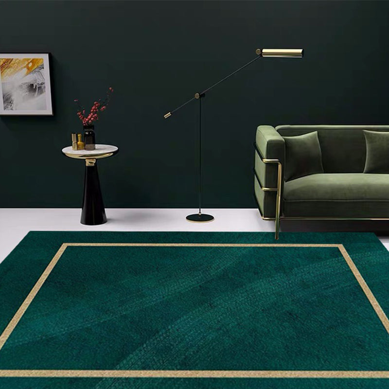 Blackish Green Living Room Rug Trendy Geo Pattern Area Carpet Cotton Blend Pet Friendly Rug Clearhalo 'Area Rug' 'Rug' 2209143
