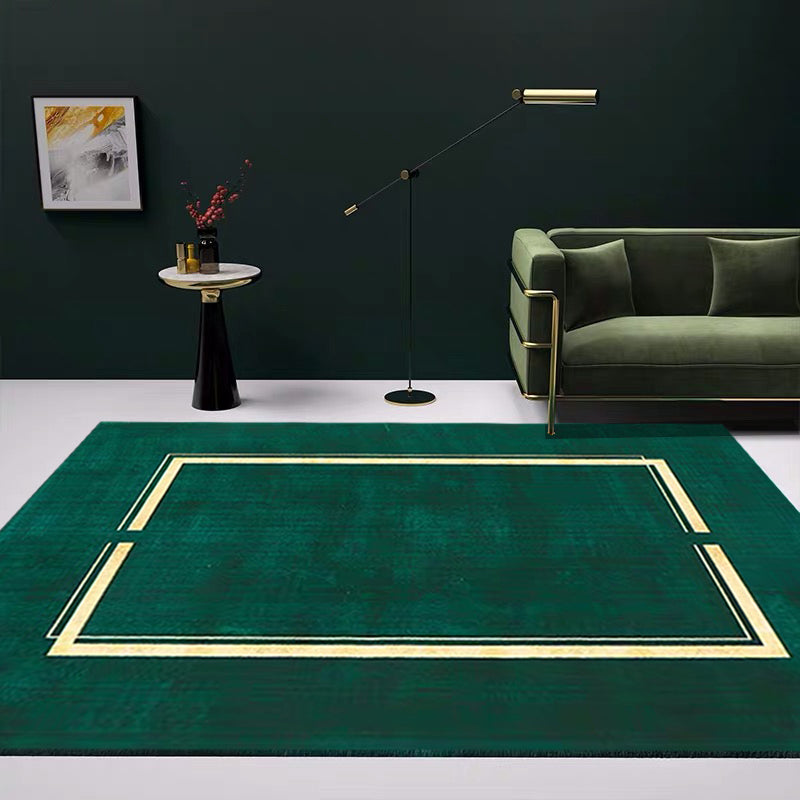 Blackish Green Living Room Rug Trendy Geo Pattern Area Carpet Cotton Blend Pet Friendly Rug Clearhalo 'Area Rug' 'Rug' 2209150