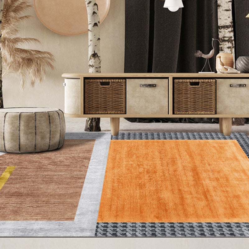 Multi-Colored Room Rug Contemporary Geo Print Carpet Polyster Machine Washable Pet Friendly Indoor Rug Orange Clearhalo 'Area Rug' 'Rug' 2209170