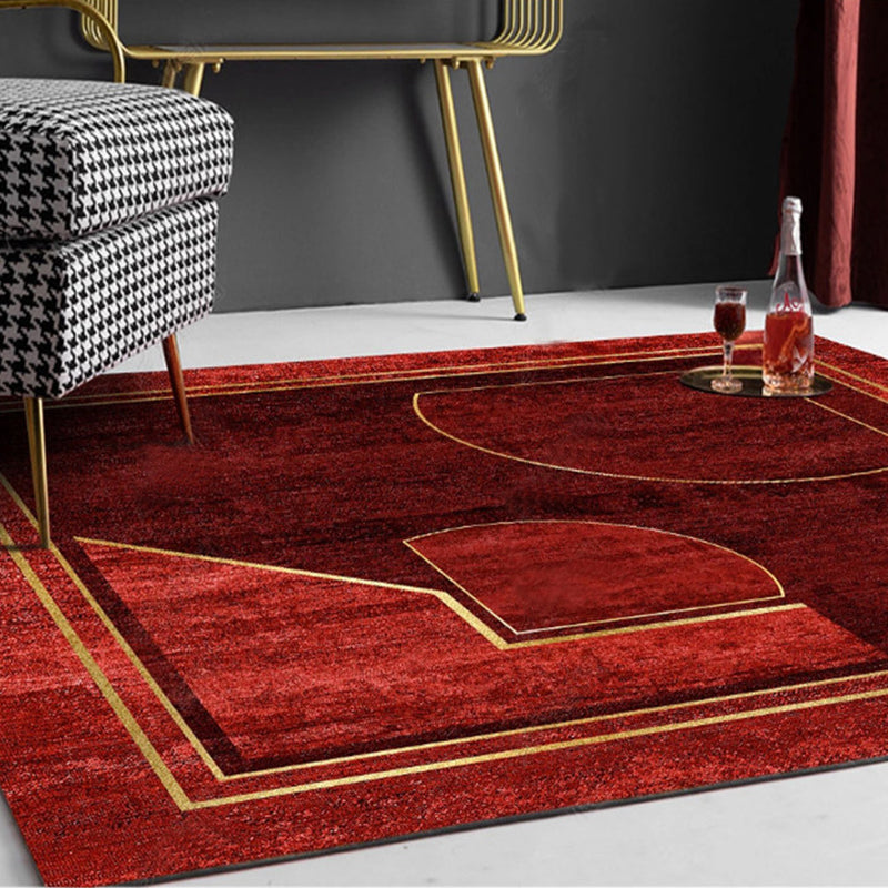 Novelty Bedroom Rug Multi-Colored Geometric Print Indoor Rug Synthetics Anti-Slip Backing Washable Carpet Red Clearhalo 'Area Rug' 'Rug' 2209180