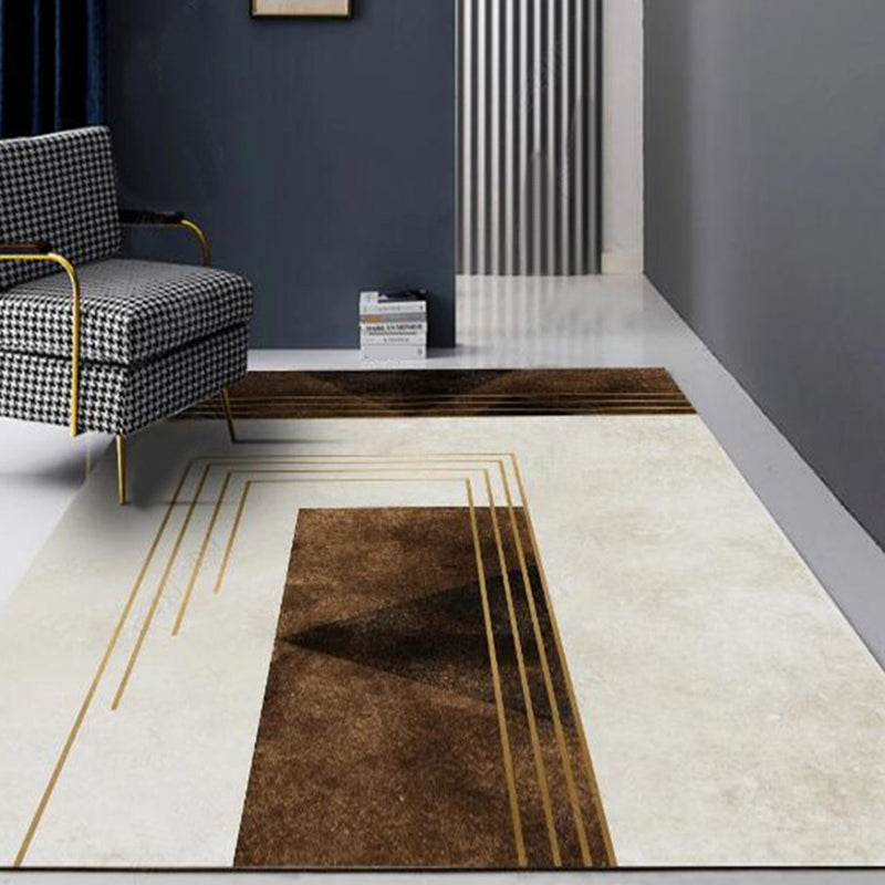 Novelty Bedroom Rug Multi-Colored Geometric Print Indoor Rug Synthetics Anti-Slip Backing Washable Carpet Brown Clearhalo 'Area Rug' 'Rug' 2209186