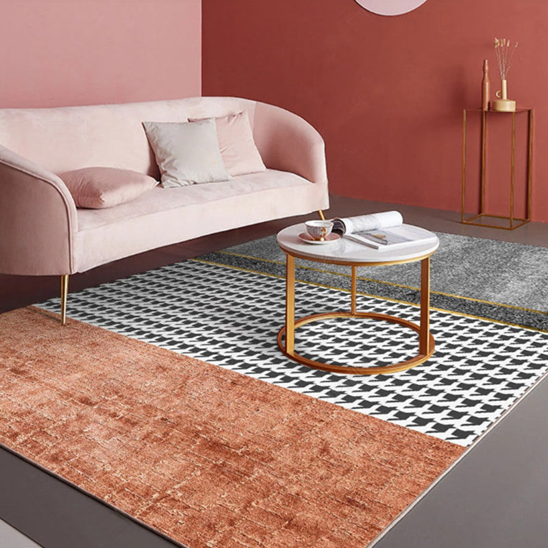 Novelty Bedroom Rug Multi-Colored Geometric Print Indoor Rug Synthetics Anti-Slip Backing Washable Carpet Black-Gray Clearhalo 'Area Rug' 'Rug' 2209187