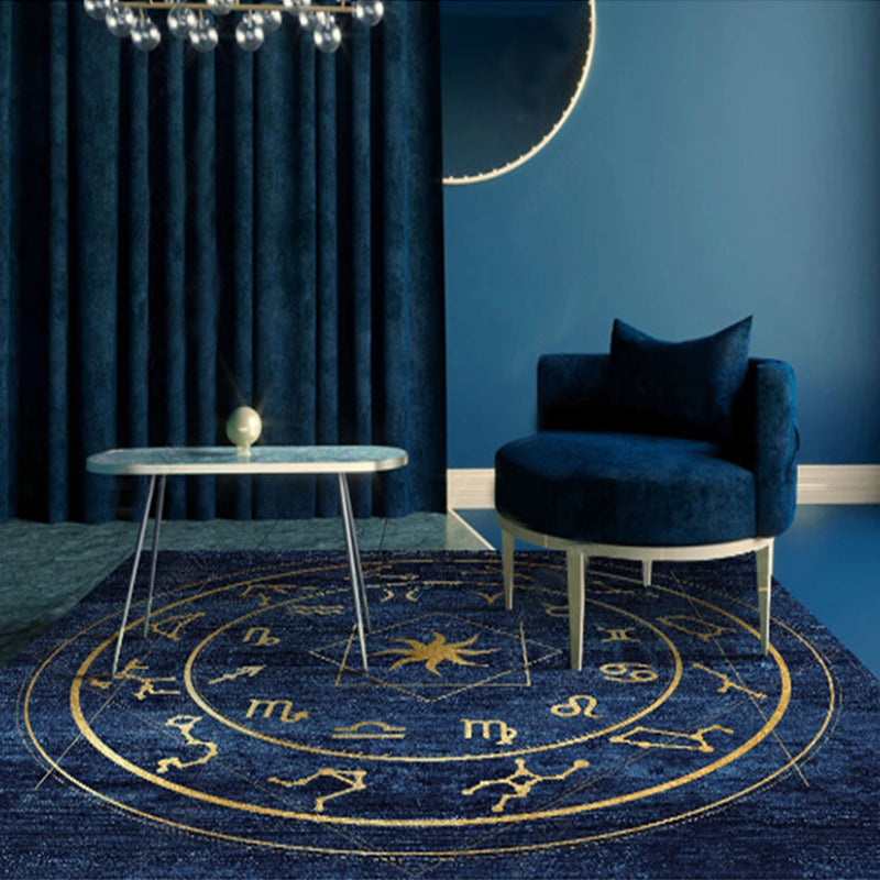 Novelty Bedroom Rug Multi-Colored Geometric Print Indoor Rug Synthetics Anti-Slip Backing Washable Carpet Blue Clearhalo 'Area Rug' 'Rug' 2209188