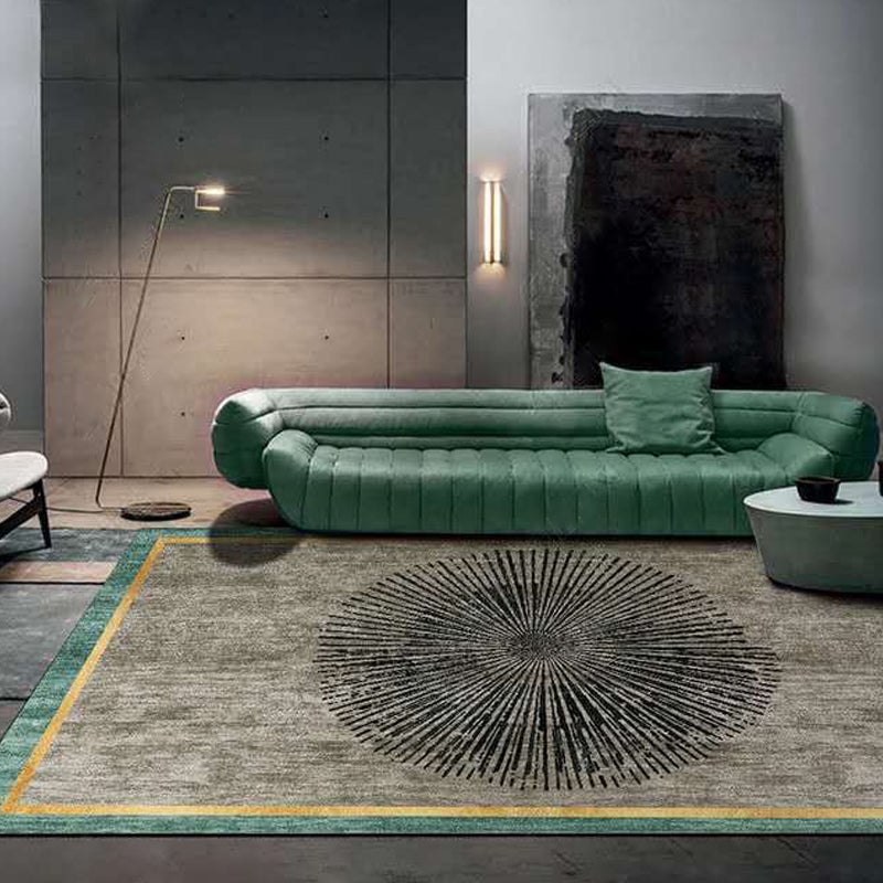 Trendy Living Room Rug Multi Color Abstract Print Carpet Polyster Anti-Slip Backing Stain-Resistant Rug Blackish Green Clearhalo 'Area Rug' 'Rug' 2209238