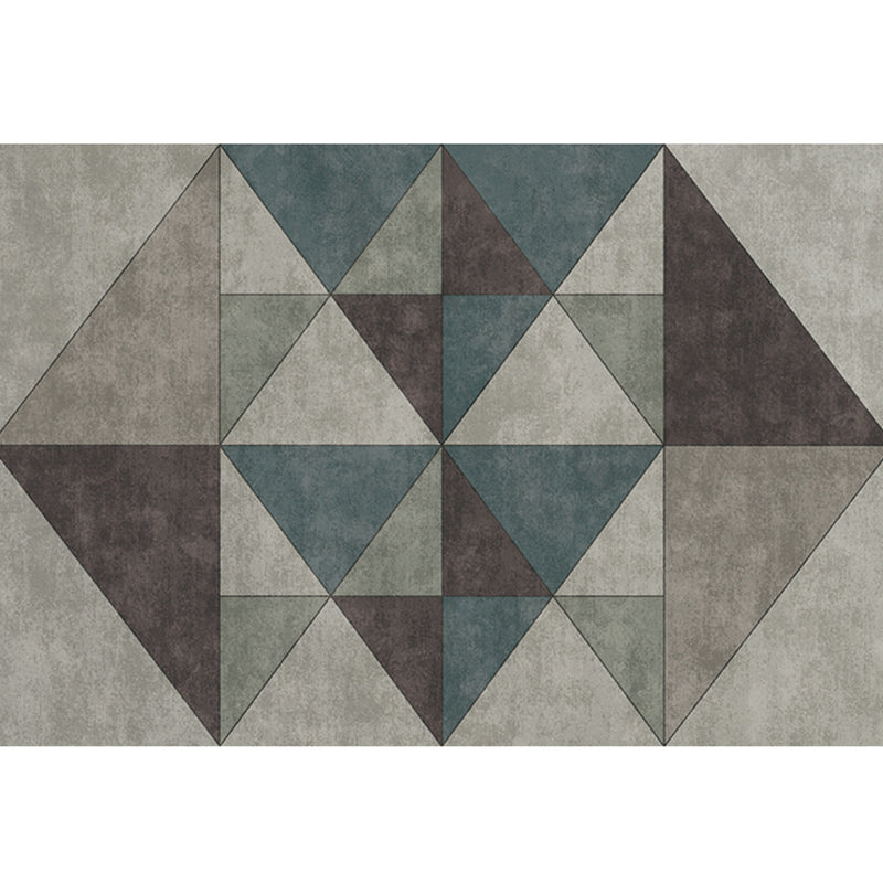 Unique Geometric Pattern Rug Multi-Color Cotton Blend Rug Anti-Slip Backing Easy Care Area Carpet for Bedroom Blue-Brown Clearhalo 'Area Rug' 'Rug' 2209270
