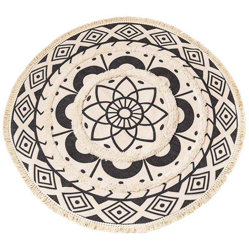 Moroccan Tribal Printed Rug Multi Color Cotton Blend Carpet Machine Washable Area Rug with Tassels for Room Decoration Clearhalo 'Area Rug' 'Moroccan' 'Rugs' Rug' 2209292