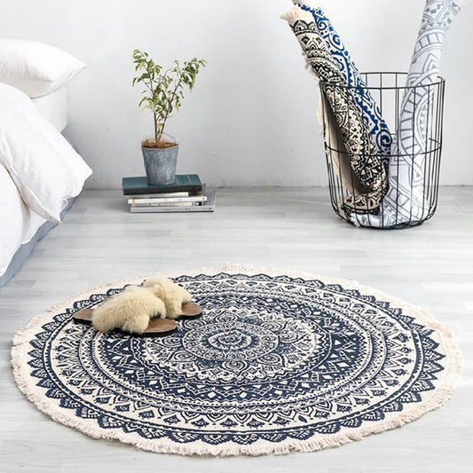 Multi-Color Bedroom Rug Vintage Tribal Symbols Area Carpet Polyster Easy Care Machine Washable Rug with Tassel Clearhalo 'Area Rug' 'Moroccan' 'Rugs' Rug' 2209308