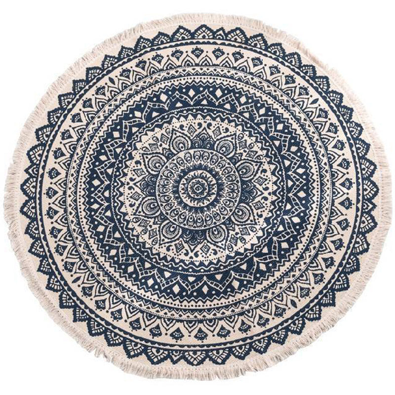 Multi-Color Bedroom Rug Vintage Tribal Symbols Area Carpet Polyster Easy Care Machine Washable Rug with Tassel Clearhalo 'Area Rug' 'Moroccan' 'Rugs' Rug' 2209312