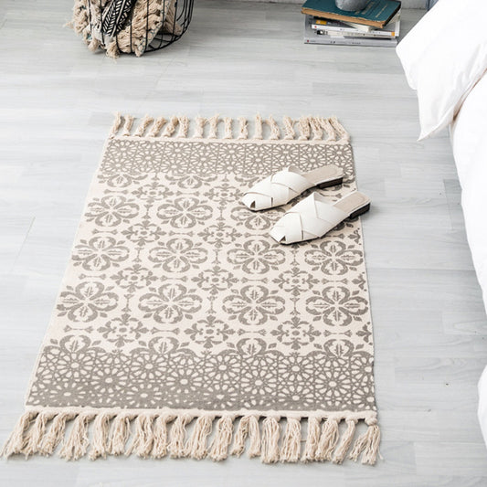 Decorative Western Rug Multi-Color Tribal Patterned Rug Machine Washable Easy Care Carpet with Tassel for Bedroom Brown 2' x 2'11" Clearhalo 'Area Rug' 'Moroccan' 'Rugs' Rug' 2209343