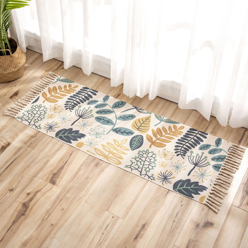Nostalgia Tribal Pattern Rug Multi Colored Synthetics Area Rug Pet Friendly Easy Care Carpet with Fringe for Bedroom Clearhalo 'Area Rug' 'Moroccan' 'Rugs' Rug' 2209385