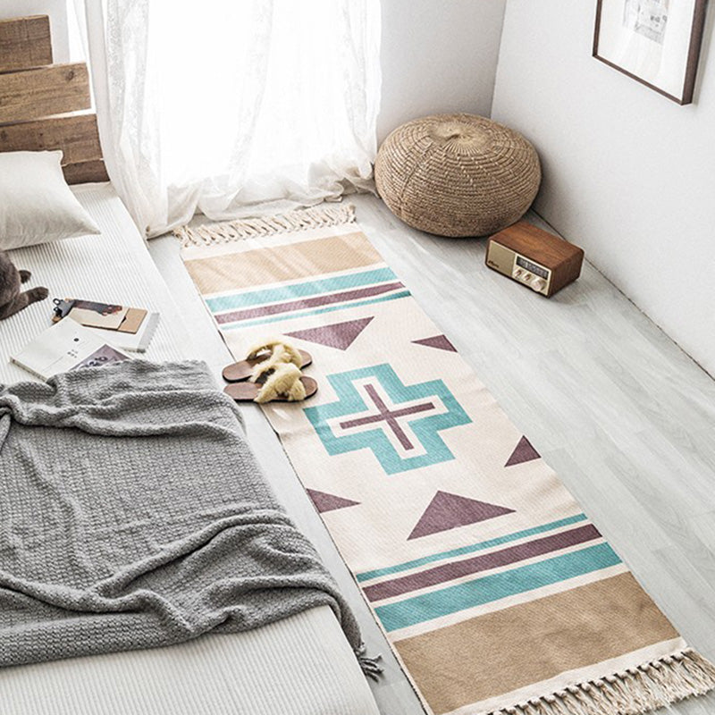 Vintage Boho Rug Multi Color Geo Patterned Carpet Machine Washable ...