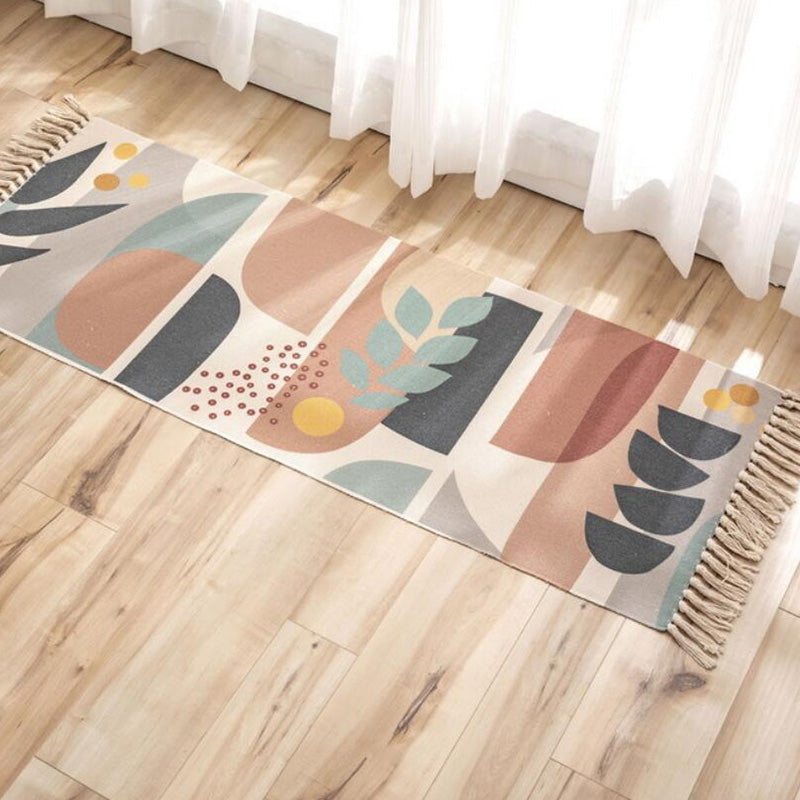 Vintage Boho Rug Multi Color Geo Patterned Carpet Machine Washable Stain-Resistant Rug with Fringe for Room Clearhalo 'Area Rug' 'Moroccan' 'Rugs' Rug' 2209516