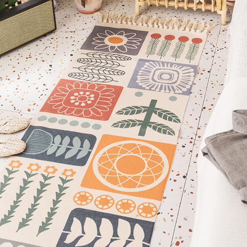 Vintage Boho Rug Multi Color Geo Patterned Carpet Machine Washable Stain-Resistant Rug with Fringe for Room Clearhalo 'Area Rug' 'Moroccan' 'Rugs' Rug' 2209526