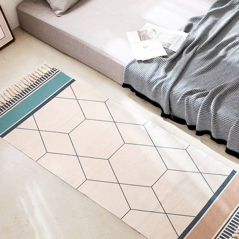 Vintage Boho Rug Multi Color Geo Patterned Carpet Machine Washable Stain-Resistant Rug with Fringe for Room Lake Blue Clearhalo 'Area Rug' 'Moroccan' 'Rugs' Rug' 2209530