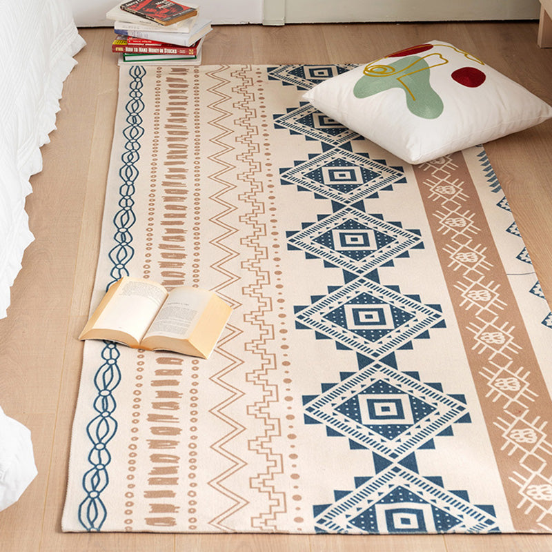 Southwestern Bedroom Rug Multi Color Tribal Pattern Area Rug Cotton Blend Machine Washable Stain-Resistant Carpet Clearhalo 'Area Rug' 'Moroccan' 'Rugs' Rug' 2209554