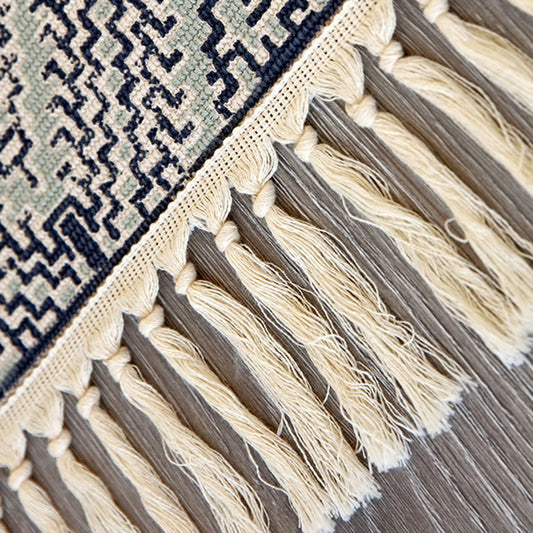Vintage Tribal Patterned Rug Multi-Color Cotton Blend Carpet Machine Washable Environmental Area Rug with Tassel Clearhalo 'Area Rug' 'Moroccan' 'Rugs' Rug' 2209656