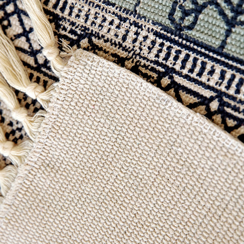 Vintage Tribal Patterned Rug Multi-Color Cotton Blend Carpet Machine Washable Environmental Area Rug with Tassel Clearhalo 'Area Rug' 'Moroccan' 'Rugs' Rug' 2209658