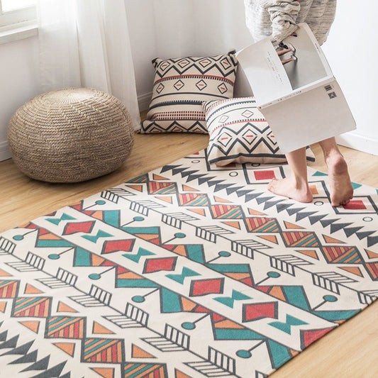 Western Decoration Rug Multi Colored Geo Patterned Area Carpet Cotton Pet Friendly Easy Care Indoor Rug Clearhalo 'Area Rug' 'Moroccan' 'Rugs' Rug' 2209664