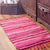 Bohemian Bedroom Rug Multi Colored Striped Pattern Area Rug Cotton Easy Care Washable Carpet with Tassel Rose Red Clearhalo 'Area Rug' 'Bohemian' 'Rugs' Rug' 2209750