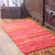 Bohemian Bedroom Rug Multi Colored Striped Pattern Area Rug Cotton Easy Care Washable Carpet with Tassel Orange Clearhalo 'Area Rug' 'Bohemian' 'Rugs' Rug' 2209751