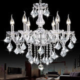 Candelabra Chandelier Lamp Contemporary Clear Glass 6 Lights Living Room with Crystal Accent Clear Clearhalo 'Ceiling Lights' 'Chandeliers' 'Clear' 'Industrial' 'Modern Chandeliers' 'Modern' 'Tiffany' 'Traditional Chandeliers' Lighting' 221121