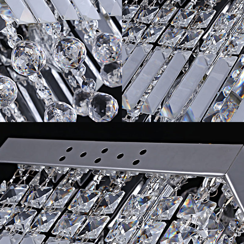 Cubic Ceiling Mount Modern Crystal 2 Lights Chrome Flush Mount Light Fixture for Bedroom Clearhalo 'Ceiling Lights' 'Close To Ceiling Lights' 'Close to ceiling' 'Flush mount' Lighting' 221130