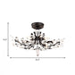 Black Branch Semi Flush Mount Light with Crystal Leaf Modern 6/8/10 Lights Metal Ceiling Fixture Clearhalo 'Ceiling Lights' 'Close To Ceiling Lights' 'Close to ceiling' 'Semi-flushmount' Lighting' 221198