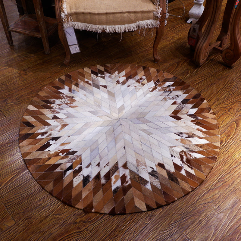 Multi Colored Parlor Rug Western Geo Printed Area Carpet Cowhide Pet Friendly Easy Care Indoor Rug White Clearhalo 'Area Rug' 'Rug' 2213141