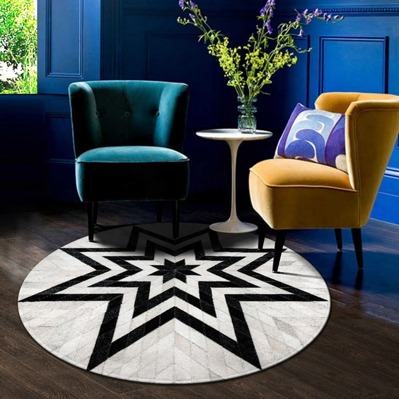 Luxury Room Rug Multi Colored Geometric Printed Area Carpet Cowhide Pet Friendly Easy Care Rug White Clearhalo 'Area Rug' 'Rug' 2213167