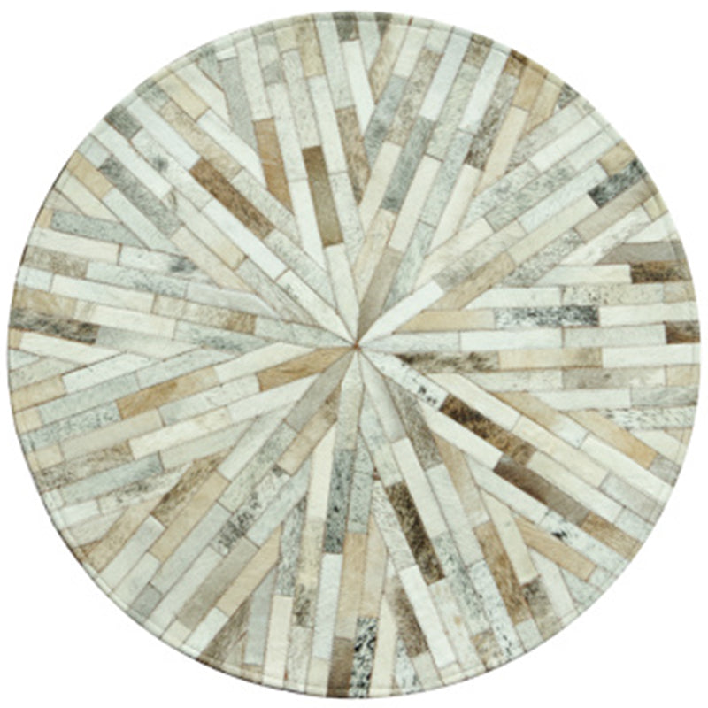 Creative Living Room Rug Multi-Color Geo Printed Area Rug Cowhide Stain-Resistant Pet Friendly Carpet Khaki Clearhalo 'Area Rug' 'Rug' 2213171