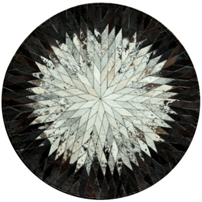 Creative Living Room Rug Multi-Color Geo Printed Area Rug Cowhide Stain-Resistant Pet Friendly Carpet Black Clearhalo 'Area Rug' 'Rug' 2213175