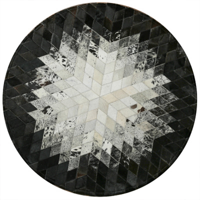 Creative Living Room Rug Multi-Color Geo Printed Area Rug Cowhide Stain-Resistant Pet Friendly Carpet Gray-Coffee Clearhalo 'Area Rug' 'Rug' 2213180