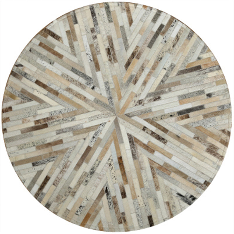 Creative Living Room Rug Multi-Color Geo Printed Area Rug Cowhide Stain-Resistant Pet Friendly Carpet Light Brown Clearhalo 'Area Rug' 'Rug' 2213181