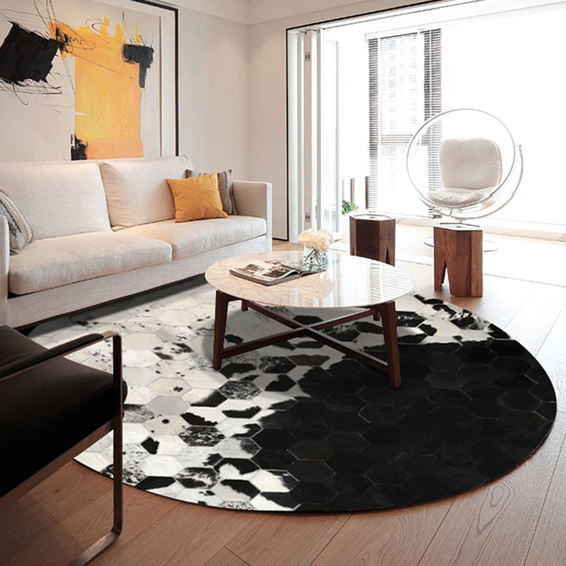 Multi Colored Geometric Printed Rug Cowhide Nordic Area Rug Easy Care Pet Friendly Carpet for Living Room Clearhalo 'Area Rug' 'Modern' 'Rugs' Rug' 2213183