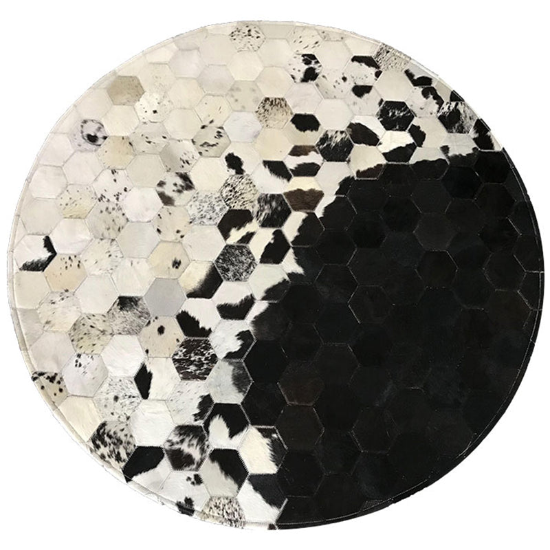 Multi Colored Geometric Printed Rug Cowhide Nordic Area Rug Easy Care Pet Friendly Carpet for Living Room Clearhalo 'Area Rug' 'Modern' 'Rugs' Rug' 2213190