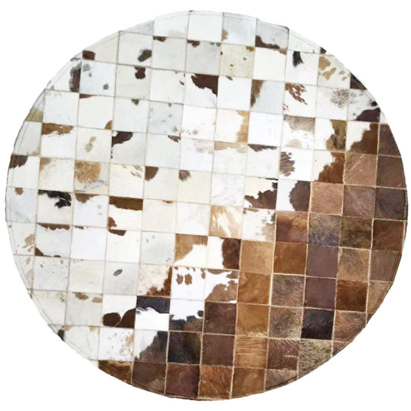 Multi Colored Geometric Printed Rug Cowhide Nordic Area Rug Easy Care Pet Friendly Carpet for Living Room Light Brown Clearhalo 'Area Rug' 'Modern' 'Rugs' Rug' 2213191