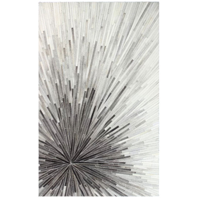 Multi-Colored Luxury Rug Cowhide Stripe Pattern Carpet Washable Pet Friendly Indoor Rug for Home Decoration Light Gray Clearhalo 'Area Rug' 'Rug' 2213220