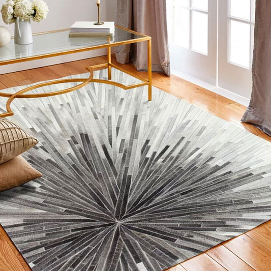 Multi-Colored Luxury Rug Cowhide Stripe Pattern Carpet Washable Pet Friendly Indoor Rug for Home Decoration Clearhalo 'Area Rug' 'Rug' 2213222